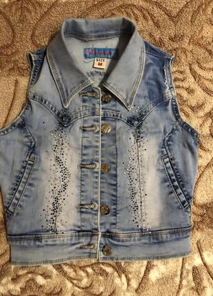 Джинсова безрукавка