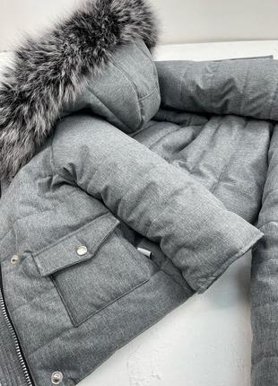 Зимовий костюм до -30 морозу водовідштовхуюча плащівка з хутром песця