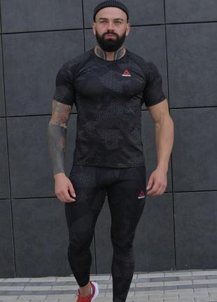 Чоловічий компресійний костюм reebok 5в1 : рашгард, шорти, штани, футболка, худі. комплект компресійний.4 фото