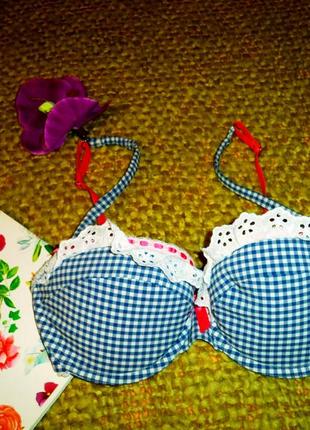 Сексуальний бюстгальтер балконет в клітинку