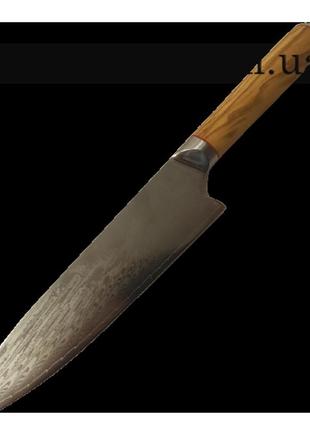 Ніж сантоку aus-10 сталь 67 шарів лезо 19 см. damascus dk-ok 4004 olivewood handle