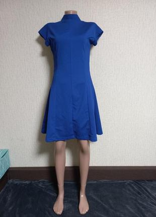 Ярко синее платье электрик2 фото