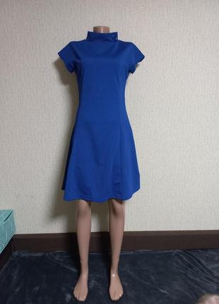 Ярко синее платье электрик6 фото
