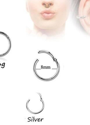 Кільце сегментне для пірсингу 10х1.0мм mr.piercing black сталь 316l