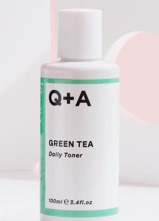 Tонік заспокійливий для обличчя з зеленим чаєм q+a green tea daily toner 100 мл