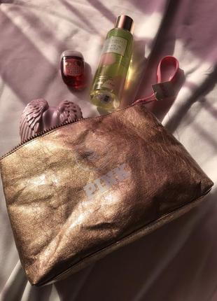 Косметичка pink victoria’s secret металлик