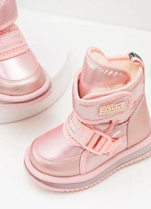 Зимние сапоги для девочки розовые от clibee