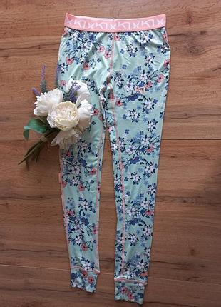 Kari traa термобелье лосины цветочный принт s-размер. норвегия новые