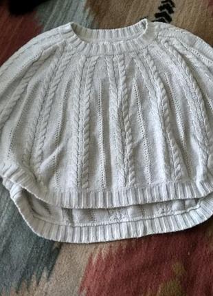 #розвантажуюсь шерстяная накидка пончо свитер кардиган белый молочный h&m