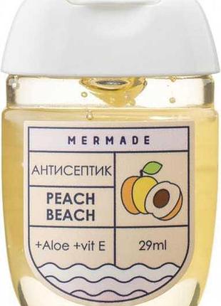 Санитайзер антисептичний для рук mermade peach beach perfume hand gel 29 мл 70% спирту