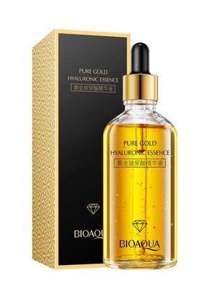Зволожувальна сироватка для обличчя з гіалуроновою кислотою і золотом pure gold bioaqua, 100 мл