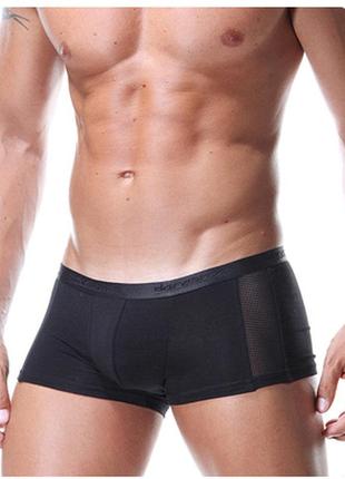 Чоловічі труси-хипси з вставкою із сітки doreanse 1899 чорні