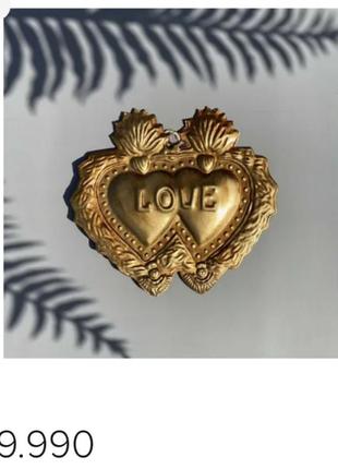 Винтажная подвеска декор сердце металла