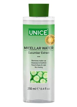 Unice micellar water міцелярна вода з екстрактом огірка 250ml