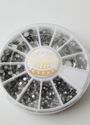 Каруселька с миксом страз dmc premium, цвет crystal, (ss3-ss20)