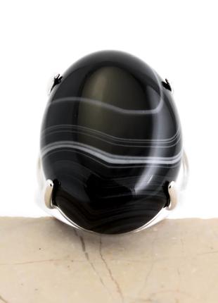 Оникс, 25*18 мм., серебро 925, кольцо, 834ко