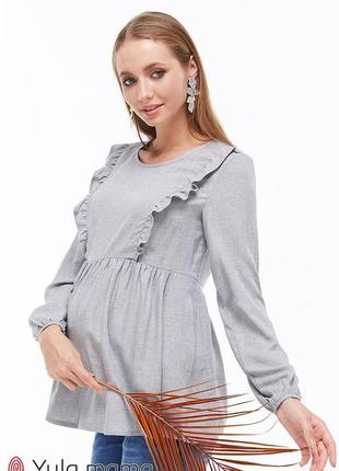 Блузка для беременных и кормящих marcela bl-39.013, серый меланж2 фото