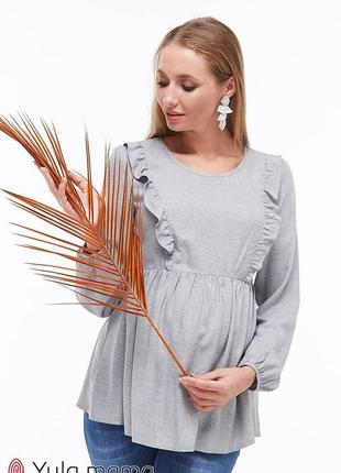 Блузка для беременных и кормящих marcela bl-39.013, серый меланж1 фото