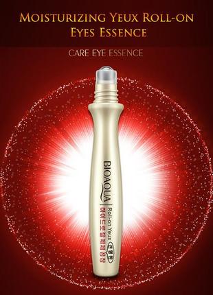 Сыворотка для кожи вокруг глаз с гиалуроновой кислотой с роликом bioaqua bright eyes essence (15г)