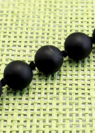 Бяньши черный нефрит, ø12 мм., бусы, 320бсб