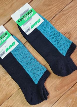 Носок низький, розмір 35-37, колір чорний, бірюзовий