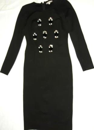 Трикотажное платье с камнями marks&spenser  бандажное, лимитированная линия
