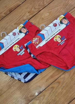 Комплект трусиків для хлопчика з 3 штук, ріст 116 (6 років), колір червоний, синій, сірий