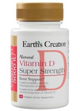 Вітамін d3 earth's creation vitamin d 5,000 iu 100 капсул