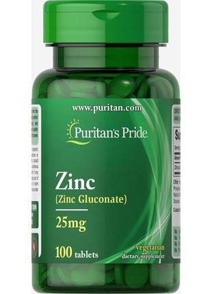 Пищевая добавка zinc gluconate 25 mg 100 таблеток