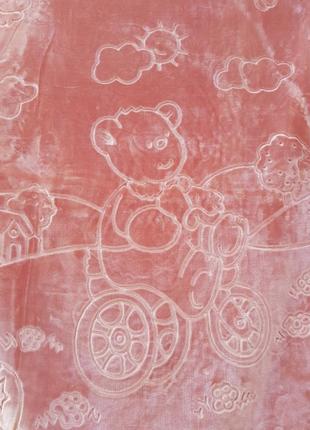 Детское меховое одеяло 100*140. нежно розовый.3 фото
