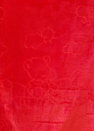 Детское меховое одеяло 100*140.красный.1 фото