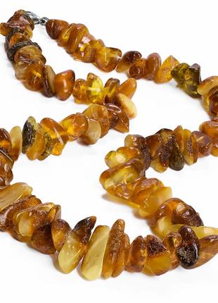Янтарь самородки шлифованные бусы, 48 см., 1029бся