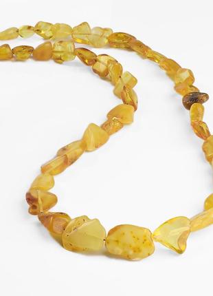 Янтарь самородки шлифованные бусы, 50 см., 1017бся