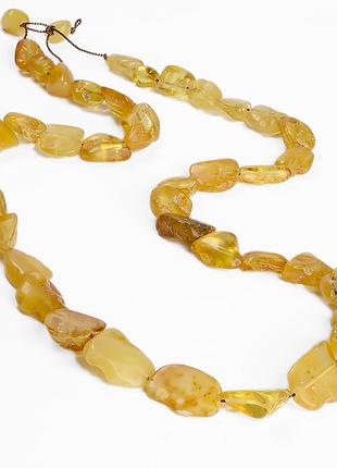 Янтарь самородки шлифованные бусы, 55 см., 1013бся