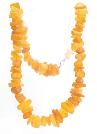 Янтарь самородки шлифованные бусы, 55 см., 1034бся