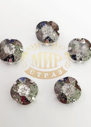 Cтразы в цапах, мягкий квадрат, размер 12х12, цвет silver patina, 1шт