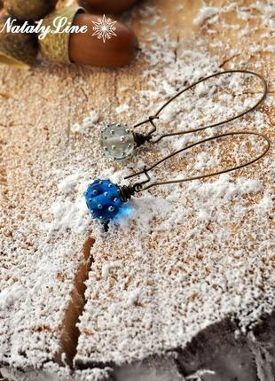 Серьги авторские "ёлочные игрушки", ручная работа