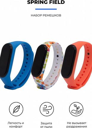 Комплект ремінців mrk для xiaomi mi band 4/3 spring field (mrk7510)2 фото