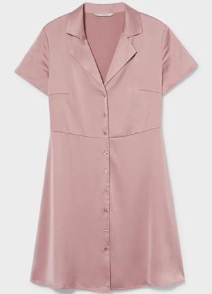Атласное платье, размер евро 40, цвет пепельно-розовый3 фото