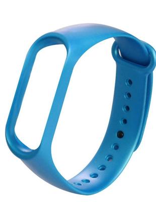 Силиконовый ремешок для фитнес браслета xiaomi mi band 5/6 перламутр синий (mrk2055)1 фото