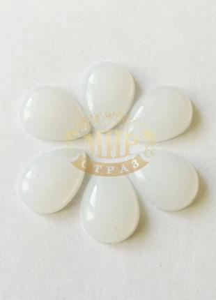 Акриловый кабошон капля, цвет white opal, размер 13х18мм, 1шт