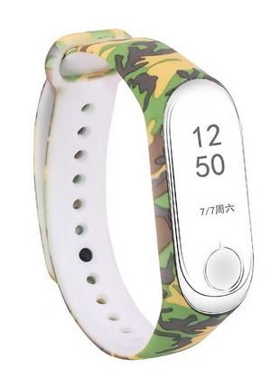 Силіконовий ремінець mrk для фітнес браслета xiaomi mi band 4/3 з малюнком camo green (mrk0034)