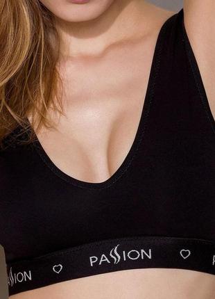 Спортивный топ с широкой резинкой passion ps004 top black, size xl