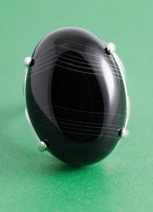 Оникс, 25*18 мм., серебро 925, кольцо, 918ко