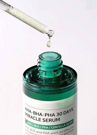 Кислотная сыворотка для проблемной кожи some by mi aha-bha-pha 30 days miracle serum 50мл6 фото
