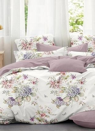 Нежное цветочное постельное белье  сатин-люкс  150x215 см. полуторный  с компаньоном s5021 фото
