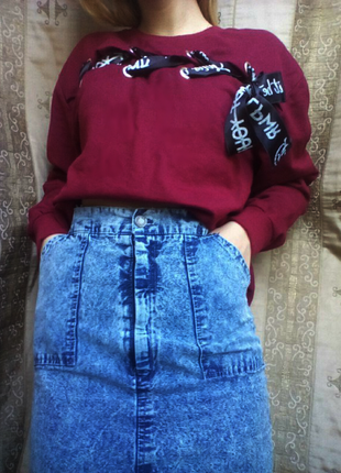 Толстовка укороченная, оверсайз