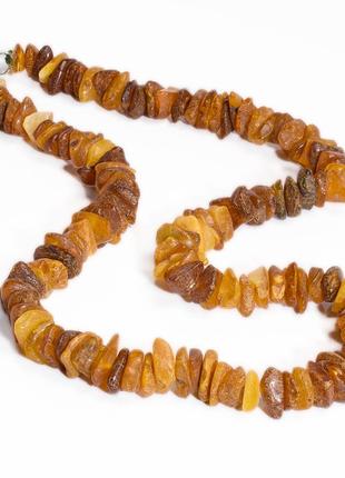 Бусы из шлифованных самородков янтаря, 55 см., 957бся