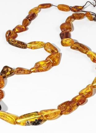 Бусы из янтаря самородки шлифованные, 801бся
