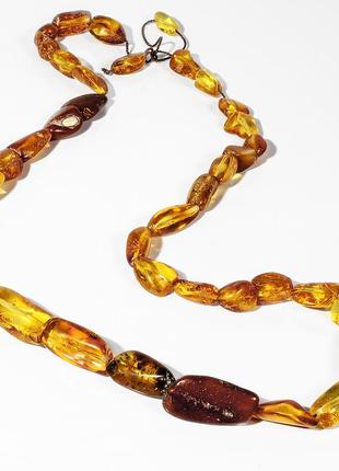 Бусы из янтаря самородки шлифованные, 800бся